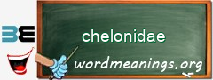 WordMeaning blackboard for chelonidae